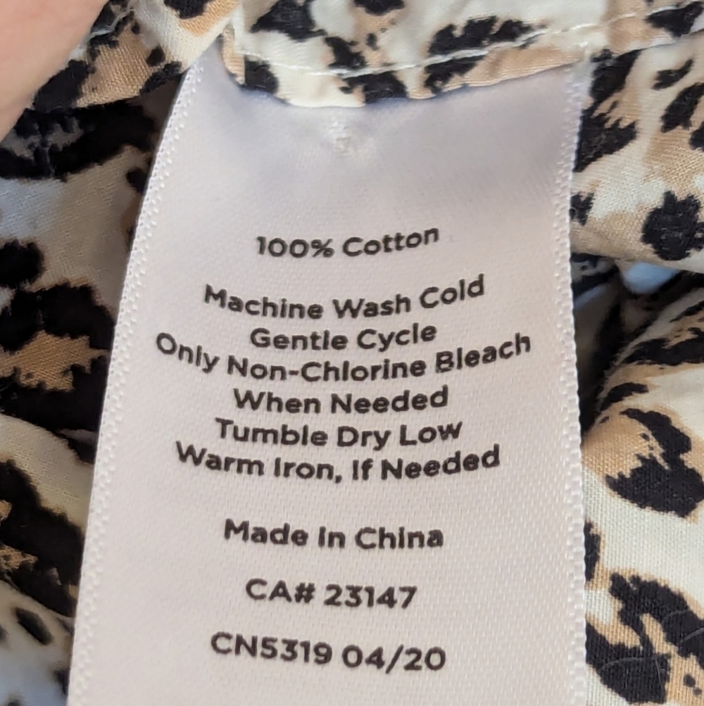 🐆 Talbots Leopard Print Blouse Shirt L Top Button Up - Picture 4 of 13